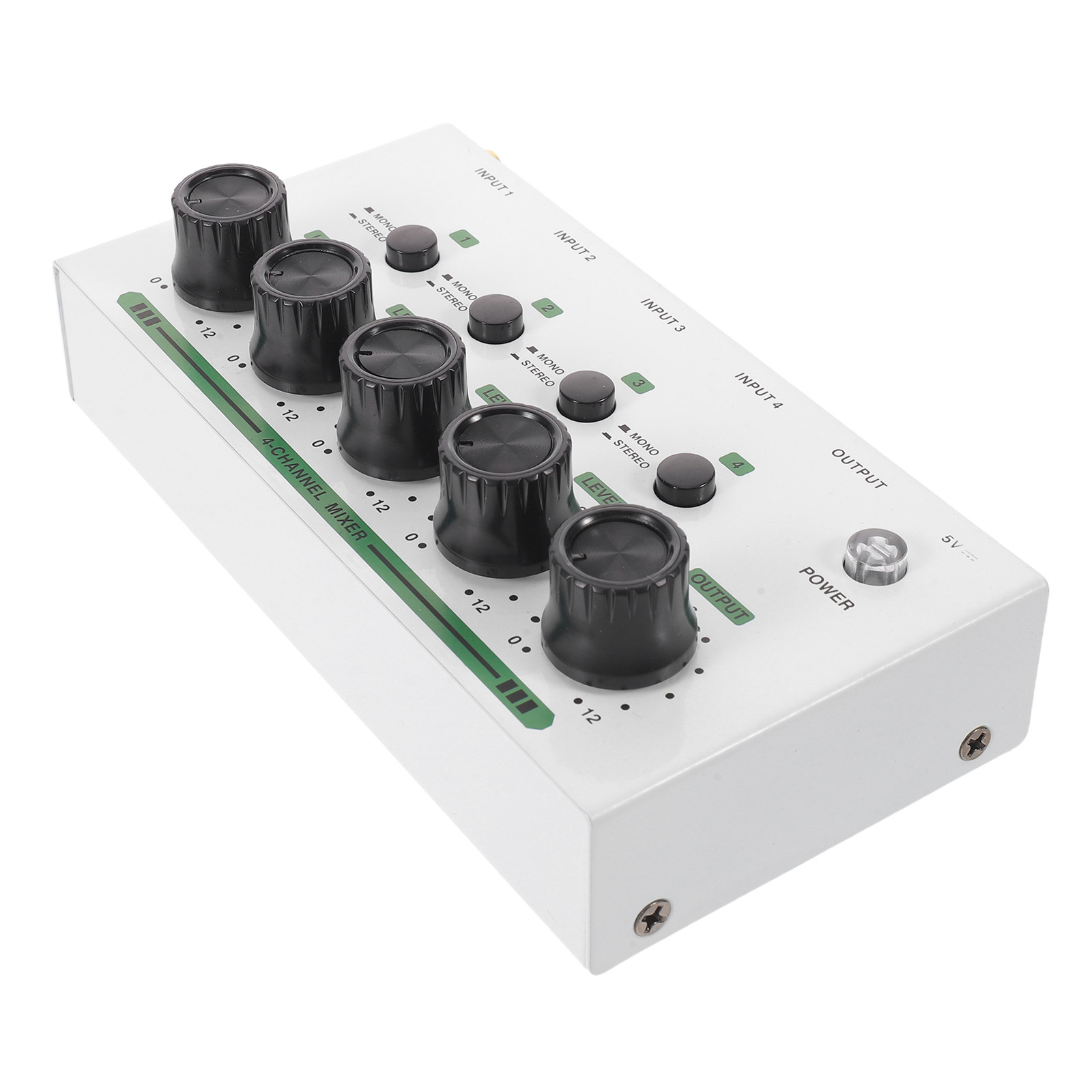 Audio Mixer 4 Channel - 4채널 컴팩트 오디오 믹서 화이트 전문가용