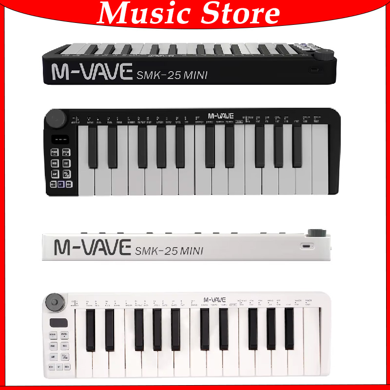 Midi Controller Pad - M-VAVE-Mini Teclado MIDI Recarregável 25 Teclas