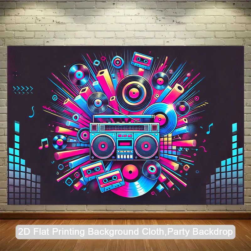 Audio Music Background Free - 2D 평면형, 일체형 제품. 레트로 휴대용