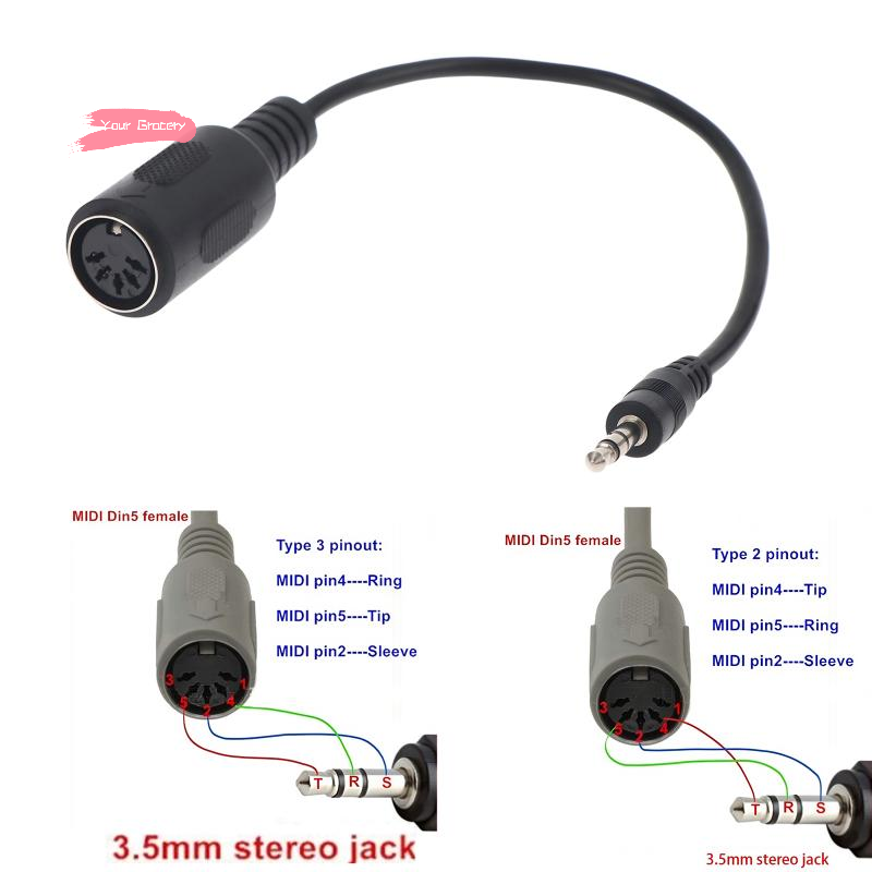 Audio Music Instrumental - Y-MIDI Din 5 ~ 3.5mm TRS