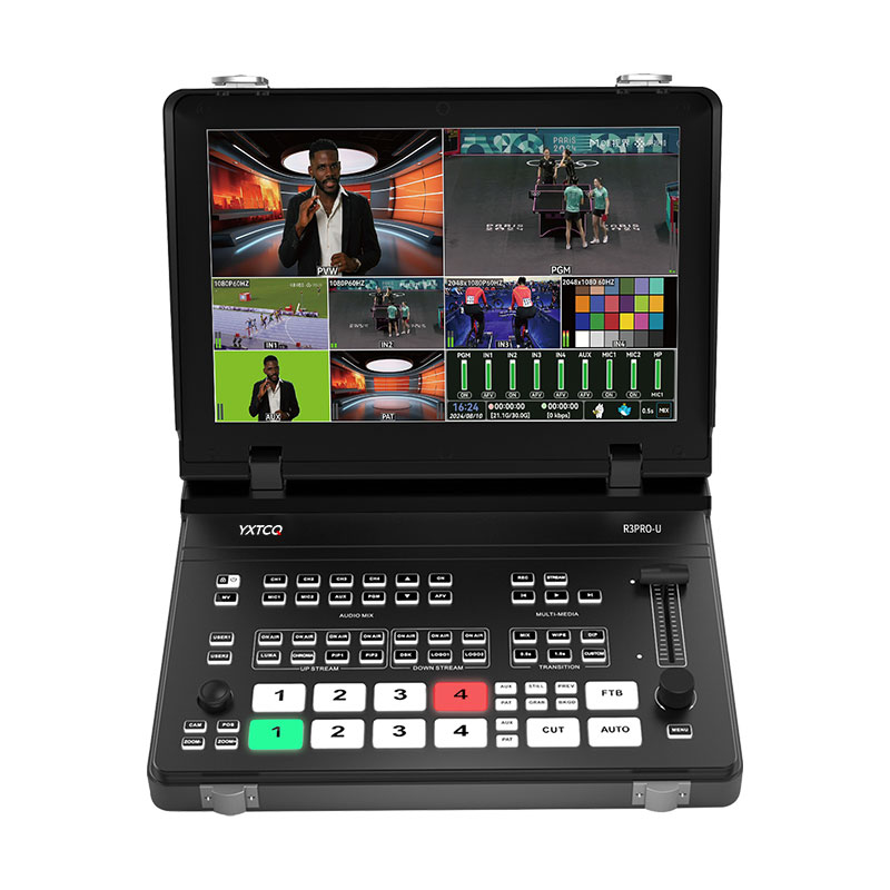 Audio Mixer 4 Channel - YXTCQ R3PRO-U 4K 라이브 비디오 스위처,