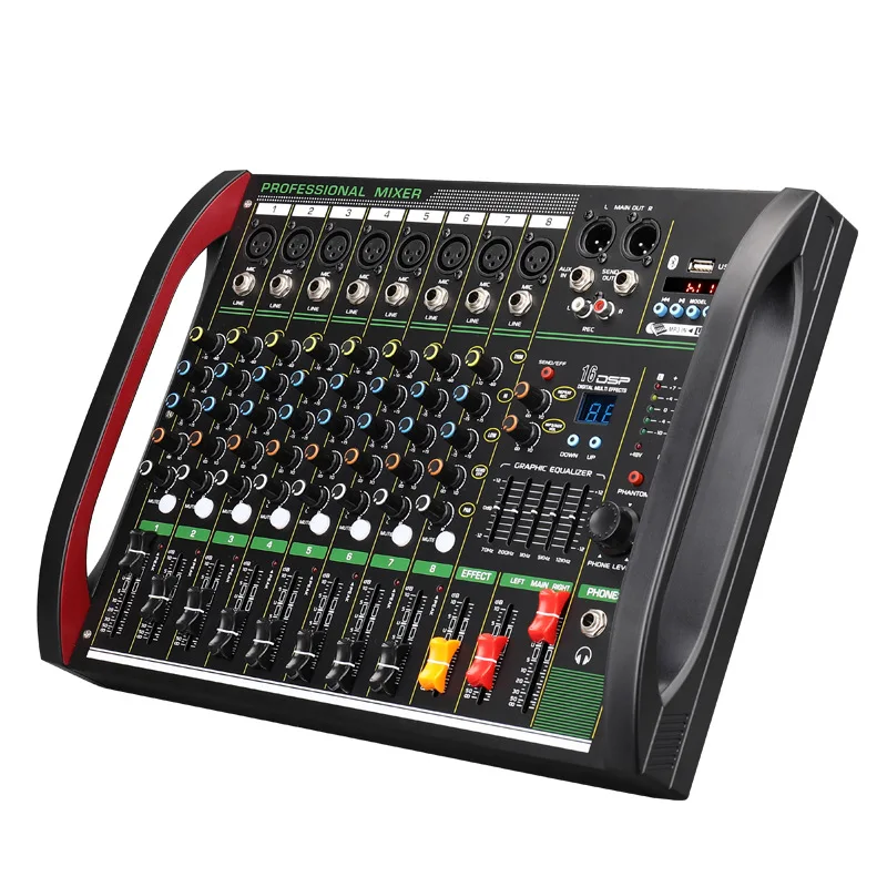 Audio Mixer 4 Channel - 전문가용 블루투스 USB 오디오 믹서, DSP