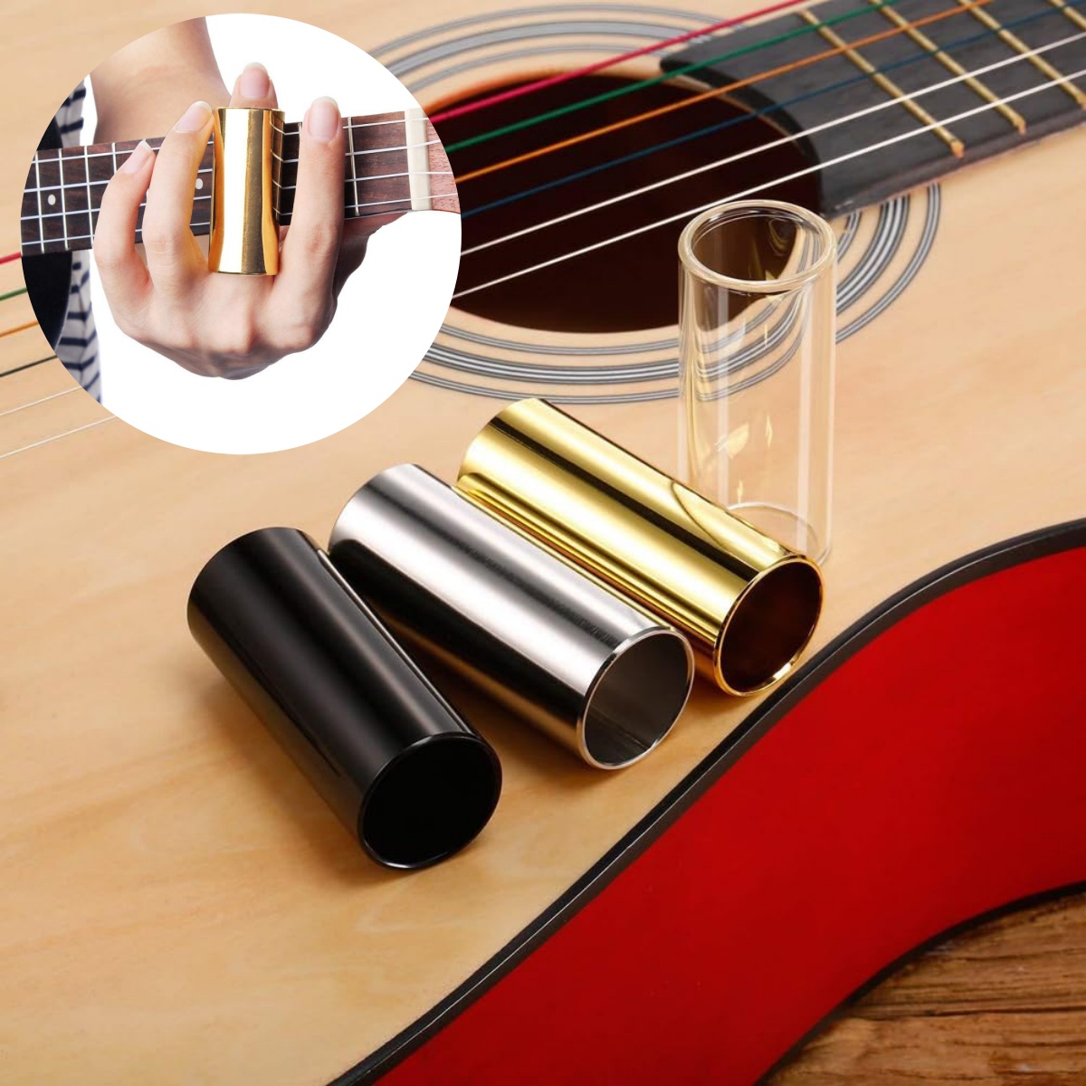 Guitar Slide Tube - Miwayer 기타 슬라이더 60mm 높이 4개(3색
