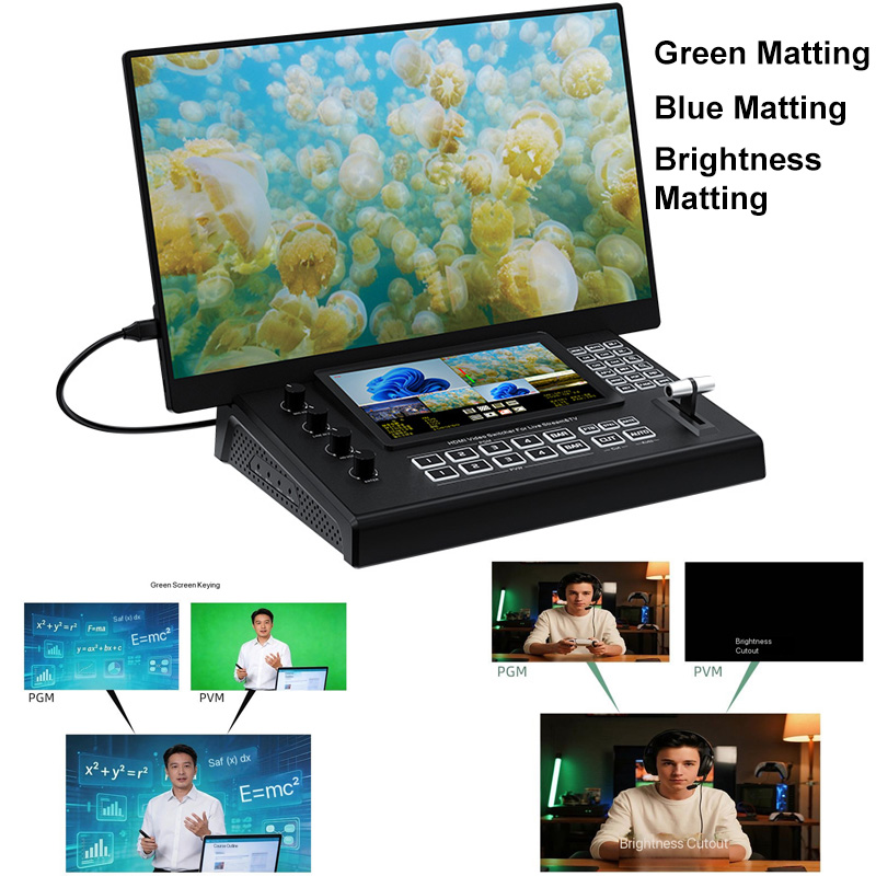 Audio Mixer 4 Channel - USB3.0 4K 4입력 2출력 HDMI 비디오