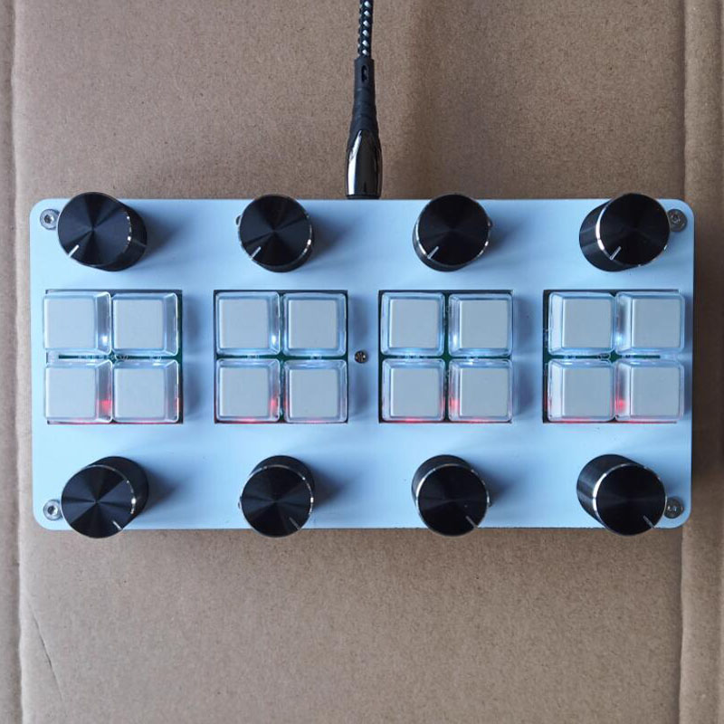 Midi Controller Pad - 8개의 스위치와 8개의 댐핑 노브가 있는