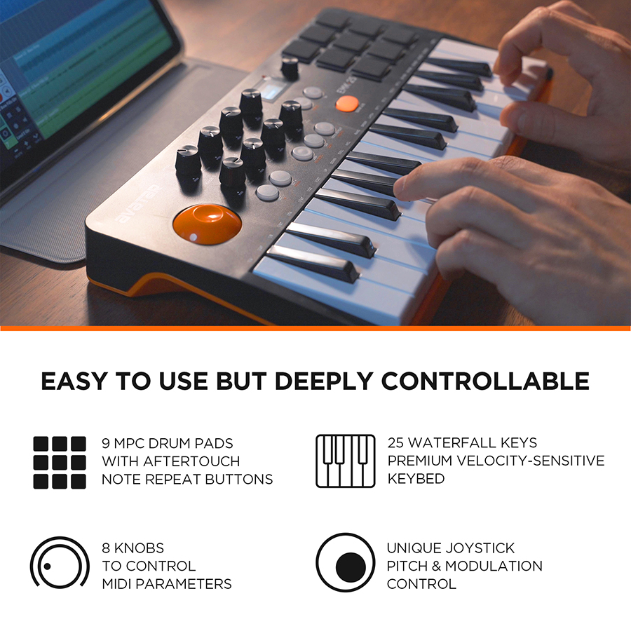 25개 키, 9개 백라이트 비트 패드, OLED 디스플 - Midi Controller Pad 리뷰 및 가격