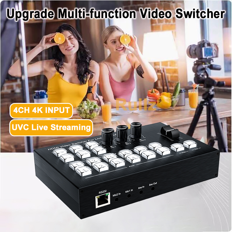 1080P 4채널 HDMI 비디오 믹서 스위처 4방향  - Audio Mixer 4 Channel 리뷰 및 가격