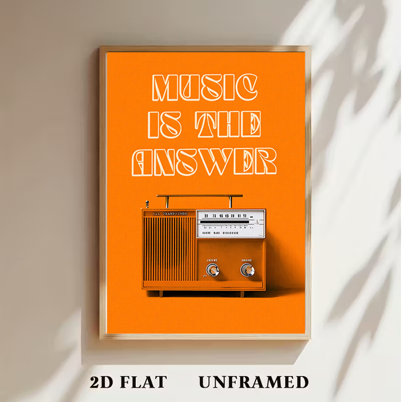 빈티지 라디오 벽 장식 프레임리스 캔버스 그림 레트로  - Audio Music Background Free 리뷰 및 가격