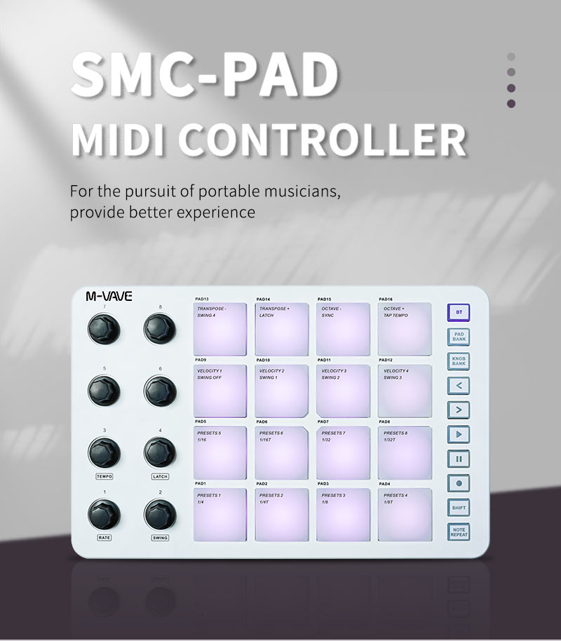 M-Vave SMC-PAD 런치패드 디자인 휴대용 MI - Midi Controller Pad 리뷰 및 가격