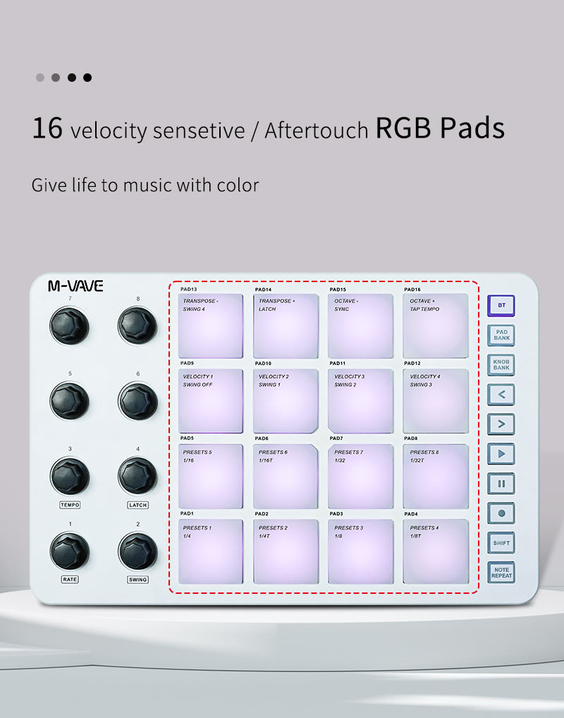 M-Vave SMC-PAD 런치패드 디자인 휴대용 MI - Midi Controller Pad 리뷰 및 가격