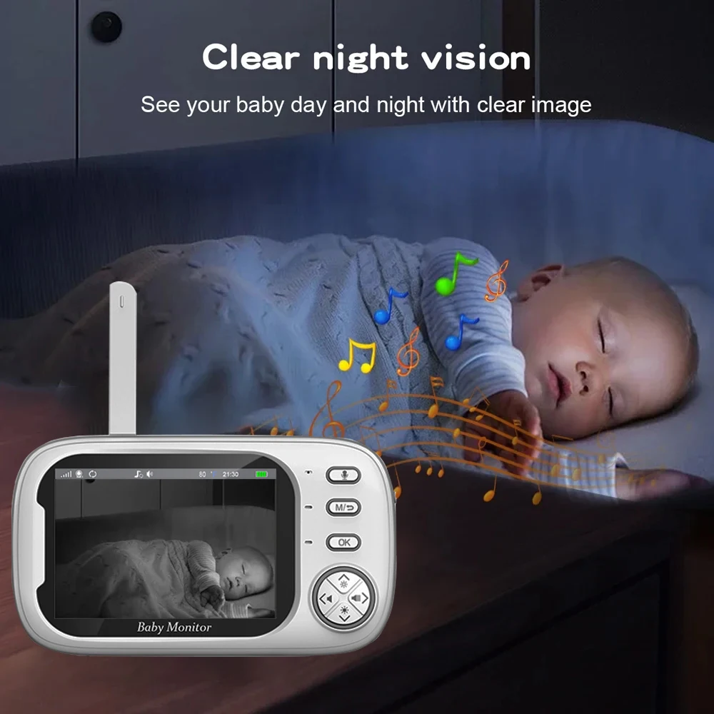 아기 모니터링 카메라 3.5인치 LCD 야간 투시 기능 - Audio Detect Music 리뷰 및 가격