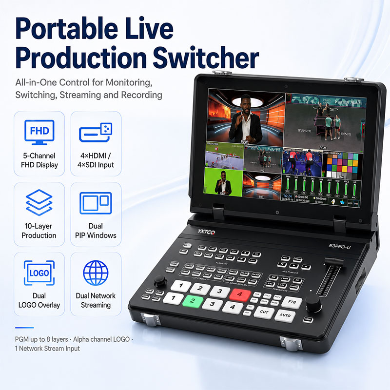 YXTCQ R3PRO-U 4K 라이브 비디오 스위처,  - Audio Mixer 4 Channel 리뷰 및 가격