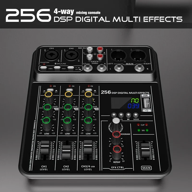 블루투스 USB 레코딩 컴퓨터용 오디오 인터페이스 믹서 - Audio Mixer 4 Channel 리뷰 및 가격