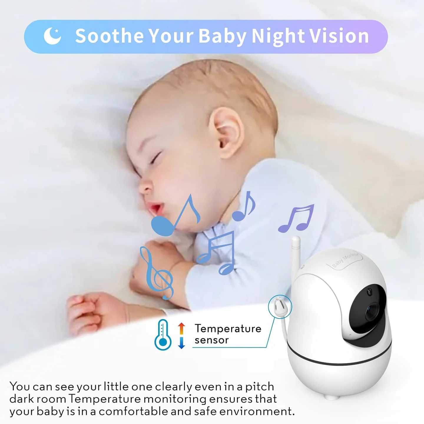 디지털 카메라 및 오디오를 갖춘 비디오 베이비 모니터, - Audio Detect Music 리뷰 및 가격