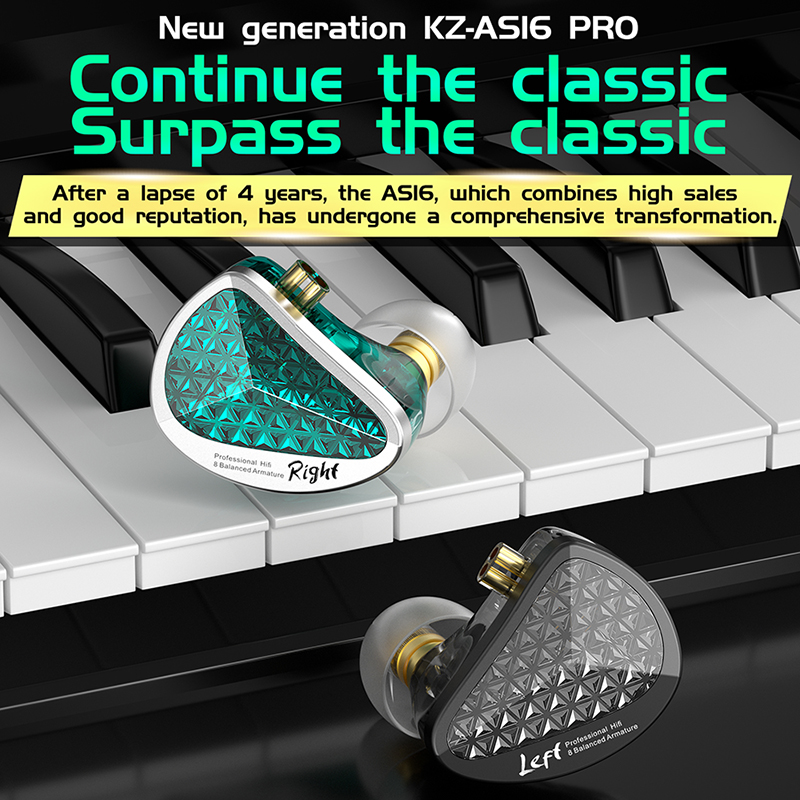 KZ AS16 PRO 유선 헤드폰 8BA 밸런스 전기자 - Music Audio Pro 리뷰 및 가격
